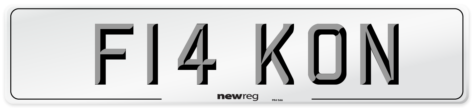 F14 KON Number Plate from New Reg